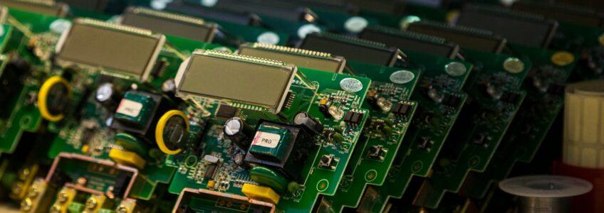 stacked rows of printed circuit boards