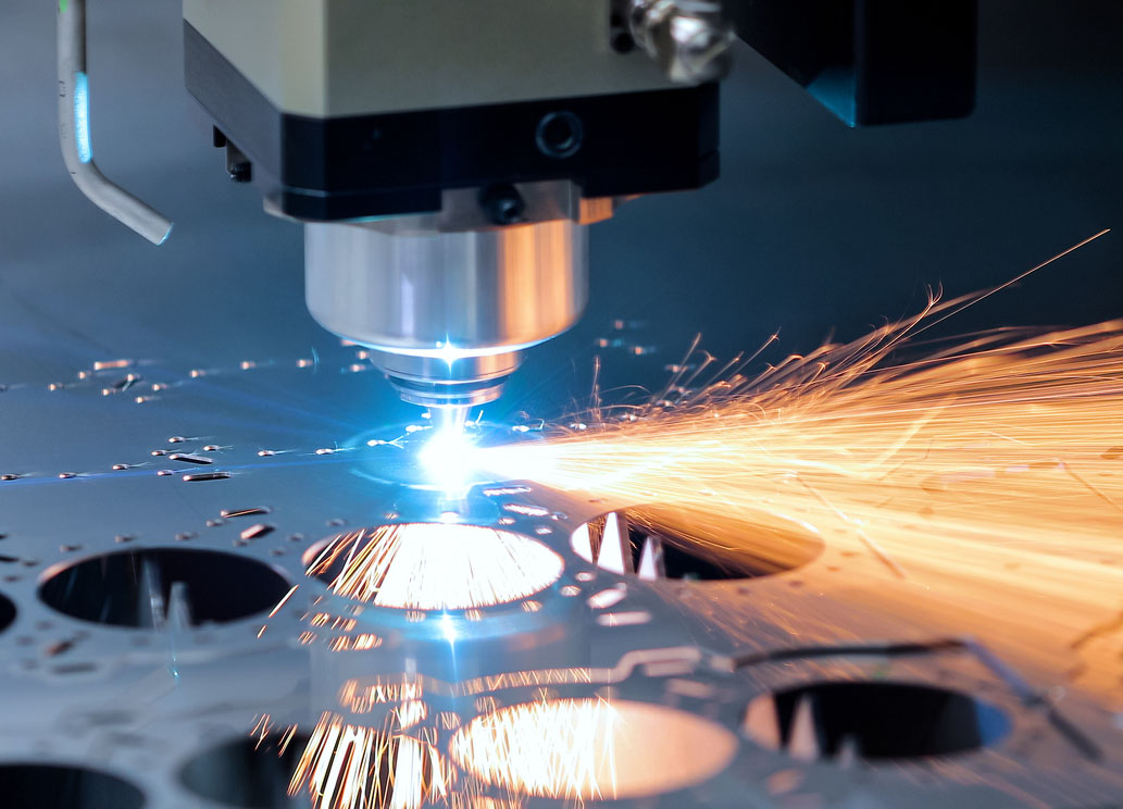 Cnc milling machine Processing and laser cutting for metal in the industrial Motion blur Industrial exhibition of machine tools