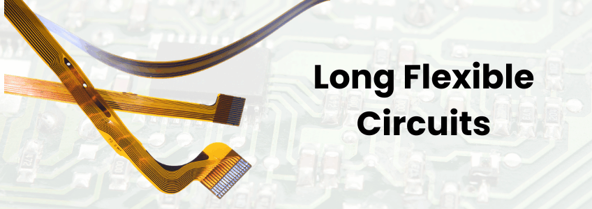 Long flexible circuit over circuit board background