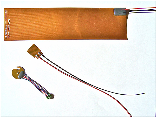 Three types of flexible heater circuit assemblies
